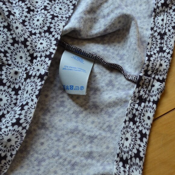 Boden Linen Blend Dress Floral Long Sleeve Pockets Tassel Tie Size 8R - Picture 9 of 14